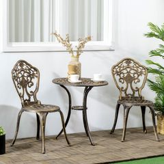 Garden Bistro Set Cast Aluminium