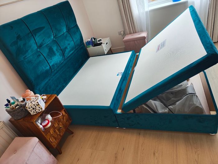 Respa King Size Half-Ottoman Storage Bed Base & Matching Headboar