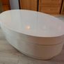 Oval Swivel-Top Coffee Table - gloss white Image 3