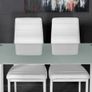 Compact Glass Dining Table Set Seats 4, White Image 3