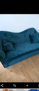 Green velvet couches