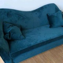 Green velvet couches