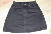 H+M black denim mini skirt size uk8