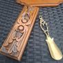 Rare Antique Carved wood/Brass Shoe Horn & Brush Stand Set Image 5