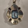 Vintage Art Deco Style Sterling Silver Blue Topaz & Marcasite Pendant Image 3