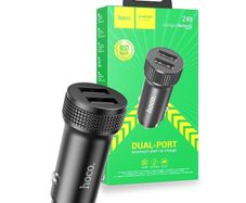 Hoco Z49 Level Dual Port Aluminum Car Charger Black