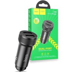 Hoco Z49 Level Dual Port Aluminum Car Charger Black