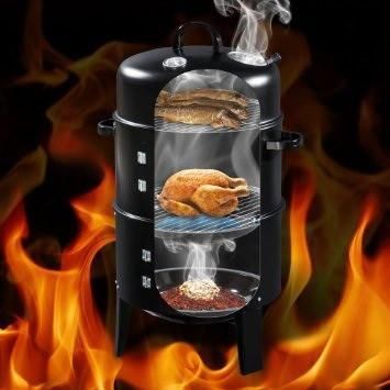 Charcoal Barbecue Smoker With Heat Indicator