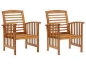Garden Chairs 2 pcs Solid Acacia Wood