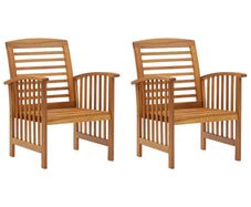 Garden Chairs 2 pcs Solid Acacia Wood