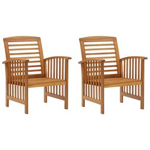 Garden Chairs 2 pcs Solid Acacia Wood