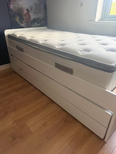 IKEA single bed with underbed and storage with two high quality mattresses