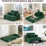 Sofa Bed Single Convertible Chair Bed with Pillow & Armrests, Foldable Futon Mattress with Back Support, Boneless Sofa Bed for Living Room and Bedroom, Dark Green Image 6