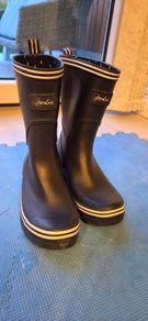 Joules Coastal Mid-Height Wellington Rain Boots - Navy Blue