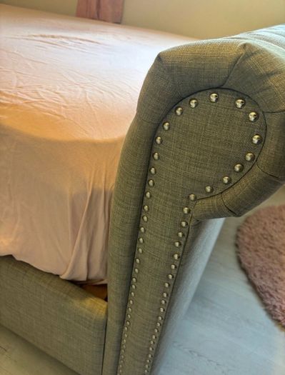 Grey Double Upholstered Chesterfield Bed Frame (FRAME ONLY)