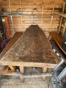 Handmade Wooden Table and 2 Benches