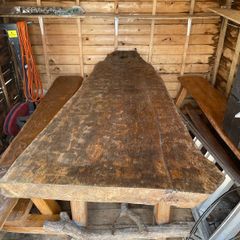 Handmade Wooden Table and 2 Benches