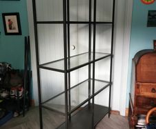 aluminium and glass shelves