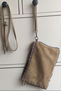 Authentic Italian Suede Crossbody Bag Genuine Leather Boho Style