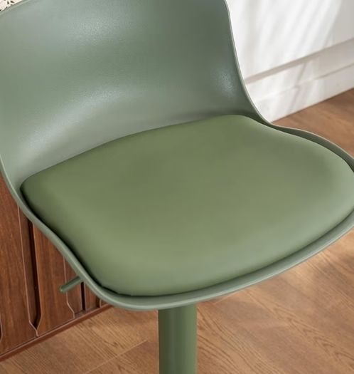 Bar Stools Olive Set of 2 Modern PU Leather Counter Height Barstools, Sage Green Padded Adjustable Swivel High Chairs with Low Back for Breakfast Kitchen Counter Island