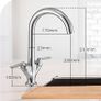 NEW SALE | Kitchen Sink Mixer Taps Monobloc Swivel Spout Chrome Brass Dual Lever with Hoses Image 5