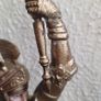 Antique pair of painted & gilded knights in armour candleholders Image 4