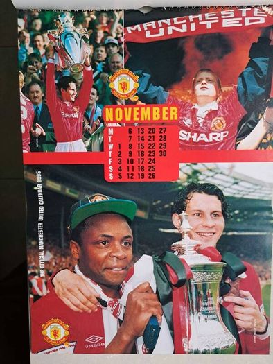 Man United 1995 Double Winners Official Collectors Calendar
