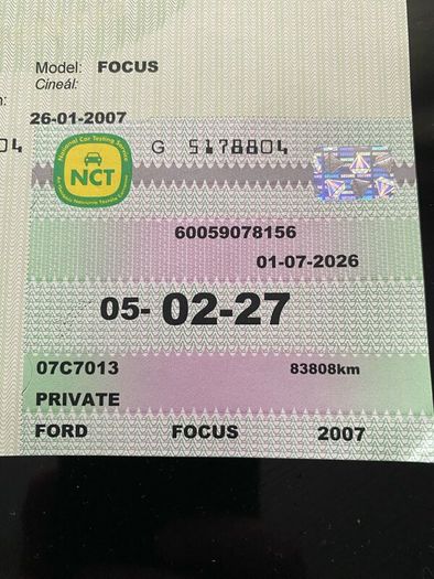 Ford Focus 2007 (NCT 02/27, 84,000 KMs)