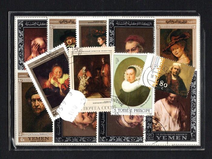 25 Stamps celebrating artist Rembrandt pack