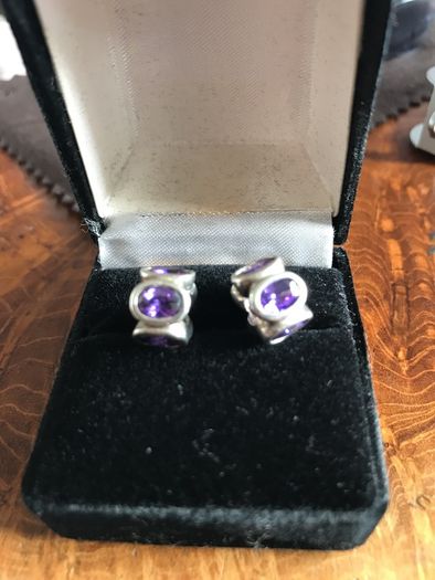 Pandora silver purple ovalites