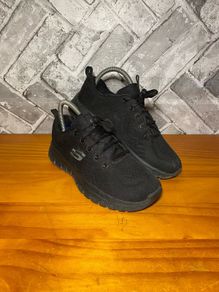 Skechers Lite-Weight Memory Foam Ladies All Black Trainers UK4 EUR37