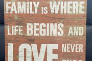 wall art Family love sign metal