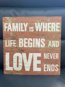 wall art Family love sign metal
