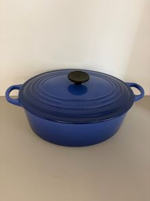 Vintage Le Creuset Cast Iron Oval Casserole Dish Size 29 4.7 Litre - Dark Blue Navy Dutch Oven Pot
