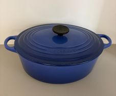 Vintage Le Creuset Cast Iron Oval Casserole Dish Size 29 4.7 Litre - Dark Blue Navy Dutch Oven Pot