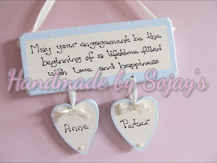 Engagement plaque handmade personalised