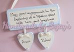 Engagement plaque handmade personalised