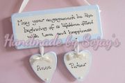 Engagement plaque handmade personalised