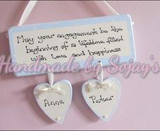 Engagement plaque handmade personalised