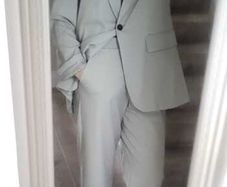 ZARA Pistachio Green Blazer + Ankle Length Wide Leg Pants Sz L - Fit 12-14UK - Bnwt Rrp 99