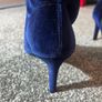 NEW Insolia Navy Velvet Sock Boots - Size 39 / Size 6 Image 3