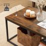 Coffee table, living room table, coffee table with steel frame, 100 x 55 x 45 cm, simple structure, industrial design, vintage brown-black Image 4