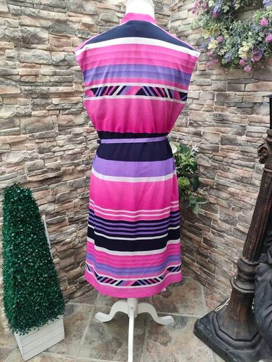 Vintage 70s pink striped A-line dress size S/M Postage included