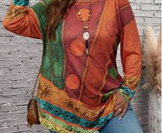 BNWT Boho Style Blue Tunic Top size 20