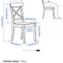 Four Black Solid Wood Chairs Image 2