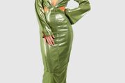 BOOHOO Sequin Flare Sleeve Cut Out Midaxi Dress Size 14!