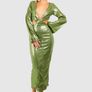 BOOHOO Sequin Flare Sleeve Cut Out Midaxi Dress Size 12! Image 3