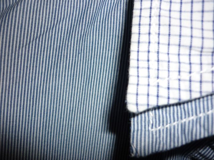 Boys Fine striped blue and white shirt with double collar 7-8 years