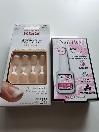 KISS Acrylic French Nails And Nail Glue