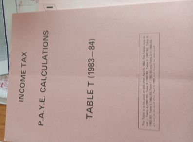 tax books,ie  p.r.s.i etc